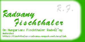 radvany fischthaler business card